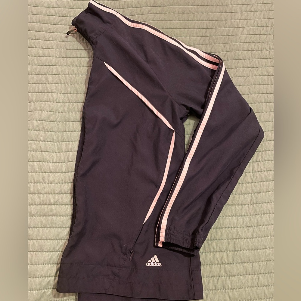 Navy thrifted adidas jacket